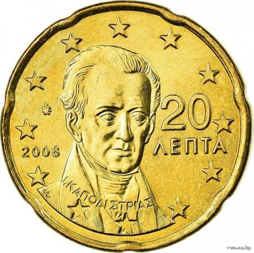 20 евроцентов 2008 Греция UNC из ролла