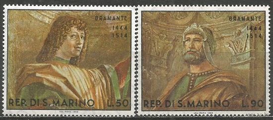 Сан-Марино. Живопись Донато Браманте. 1969г. Mi#927-28. Серия.
