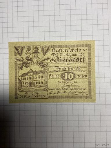 10 геллеров (нотгельды) Австрия.-2512