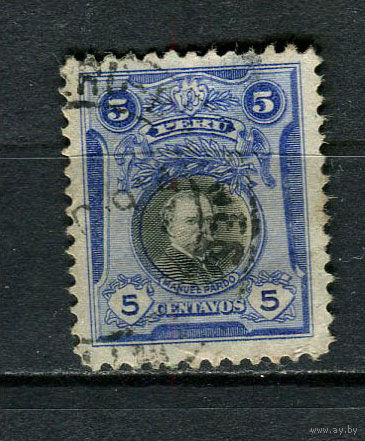 Перу - 1918/1922 - Мануэль Пардо 5C - (есть тонкое место) - [Mi.173a] - 1 марка. Гашеная.  (LOT Gf27)-T3P11