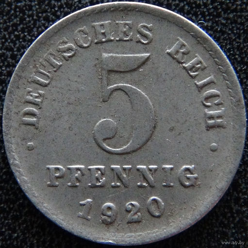 YS: Германия, 5 пфеннигов 1920D, KM# 19 (2)