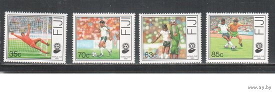 Фиджи-1989(Мих.606-609)  , **  , Спорт, Футбол,ЧМ-1990(полная серия)