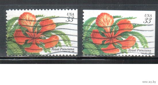 США-1999 (Мих.3118 BD+BE) , гаш., Флора, Цветы , 2 зубцовки