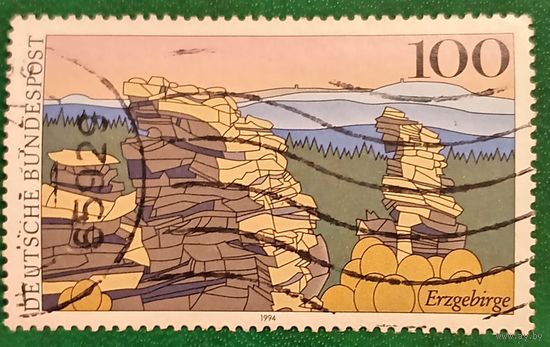 Германия 1994. Рудные горы. Горный хребет на границе Саксонии и Богемии