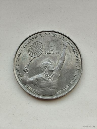 5 долларов Ниуэ. Борис Беккер.