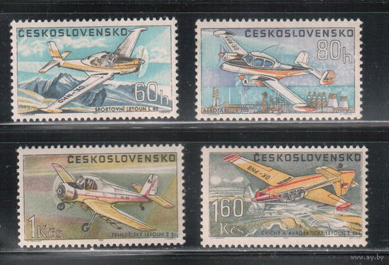 Чехословакия-1967,(Мих.1756-1759)  **  , Самолеты, 4 марки