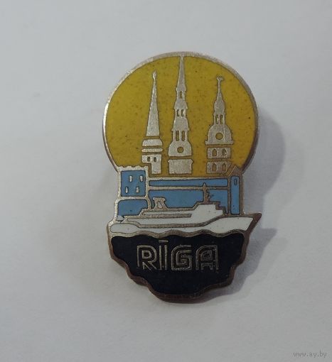 Значок "Рига" СССР. Латунь, эмаль.