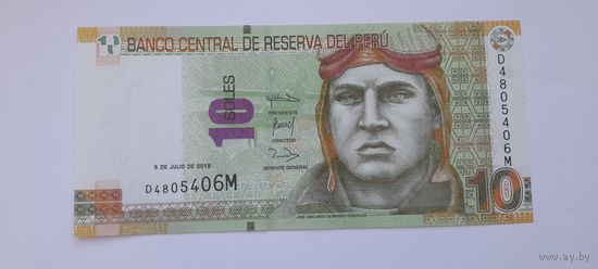 Перу 10 соль 2018 года UNC