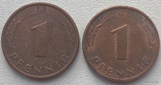 Германия 1 пфенниг 1981 г. G. Цена за 1 шт.