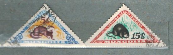 Монголия 1959 г грызуны 2марки