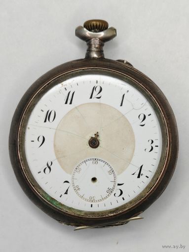 Серебряные часы карманные 800 пр. Swiss. Как есть. С рубля