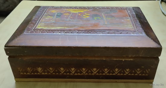 Шкатулка-5 деревянная большая эпохи СССР.