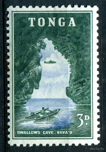 Британский протекторат - Королевство Тонга - 1953г. - ландшафты, 3 P - 1 марка - MLH [Mi 103]. #4-B5-106-A-1