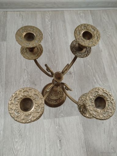Старинный бронзовый,размерный подсвечник