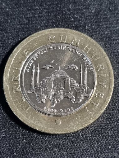 ТУРЦИЯ 1 лира 2020 (юбилейка) БОЛЬШАЯ МЕЧЕТЬ АЙЯ-СОФИЯ Unc