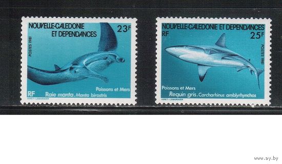 Новая Каледония-1981(Мих.659-660) **  , Морская  Фауна,(полная серия)