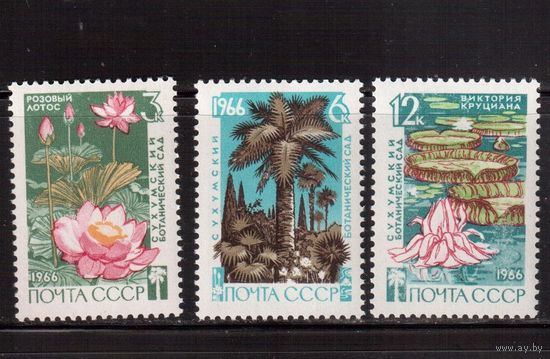 СССР-1966, (Заг.3289-3291)  ** , Сухумский ботанический сад
