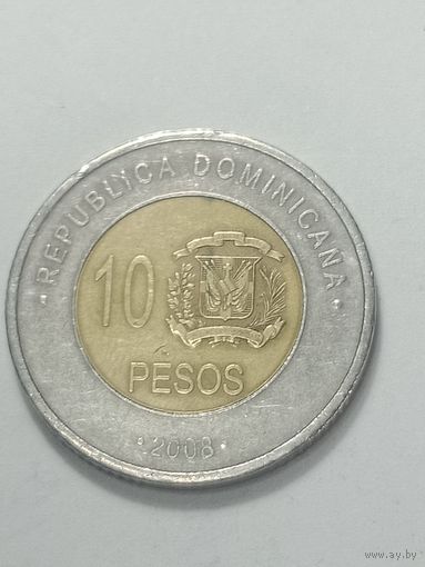 Доминиканская республика 10 песо 2008 года .