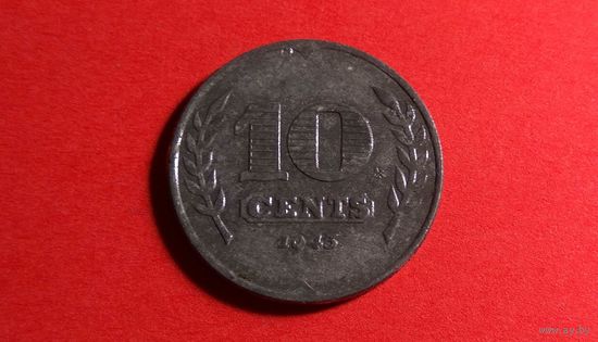 10 центов 1943. Нидерланды. Цинк.