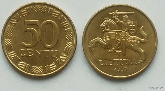 Литва. 50 цент 1997 бронза
