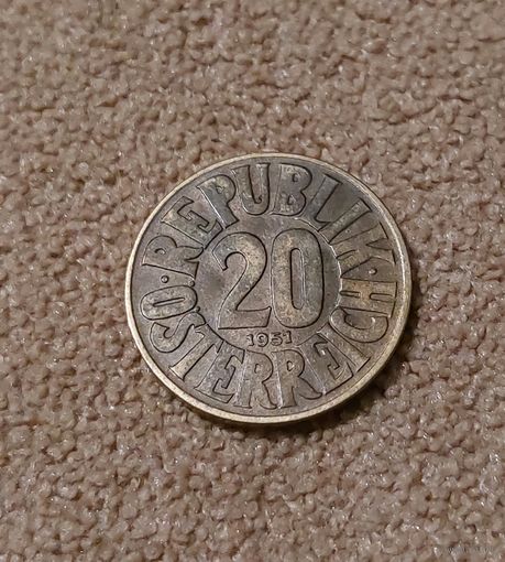 Австрия 20 грошей, 1951