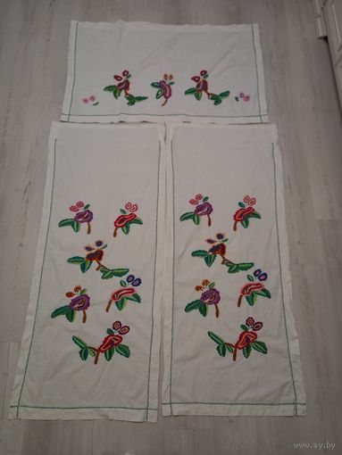 Шторки, занавески вышитые старинные, цена за комплект