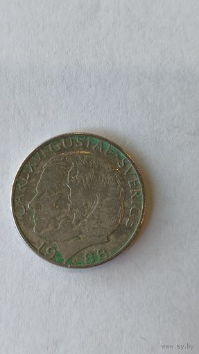 Швеция. 1 крона 1988 года.