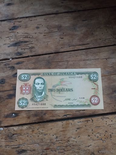ЯМАЙКА 2 доллара 1993 год