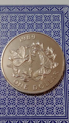 Бермуды 1 доллар 1989 бабочка Монарх