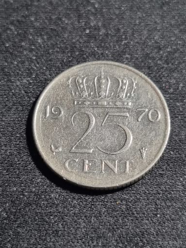 Нидерланды 25 центов 1970