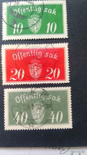 Норвегия\228с\1933/1934 - Герб.служебная. штемпель с датой
