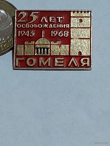 Значок " 25 лет освобождения Гомеля "