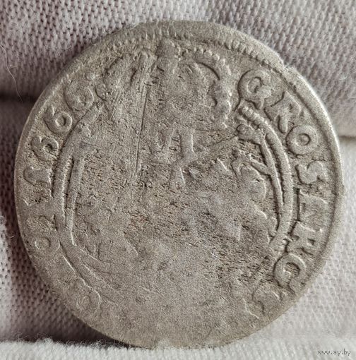 6 грошей, шестак 1666 года, Речь Посполитая, С РУБЛЯ! МНОГО ЛОТОВ С РУБЛЯ!