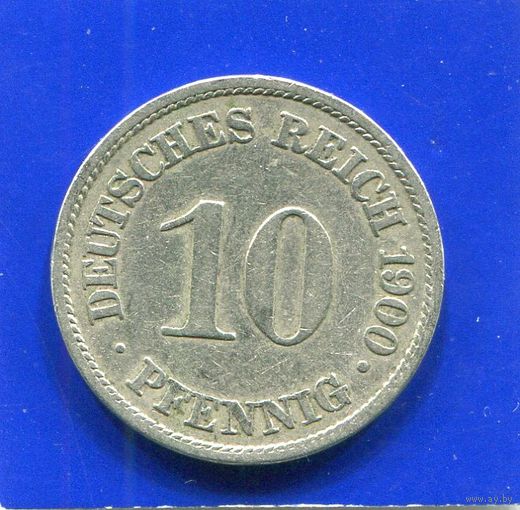 Германия 10 пфеннигов 1900 А
