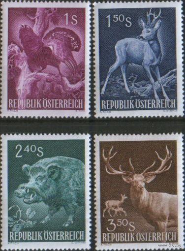 Полная серия из 4 марок 1959г. Австрия "Охотничий конгресс в Вене" MNH