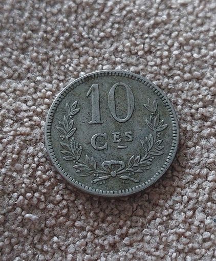 Люксембург 10 сантимов 1924