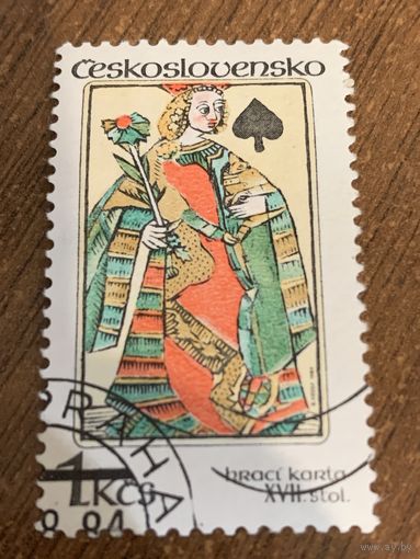 Чехословакия 1984. Игральные карты XVII века. Марка из серии