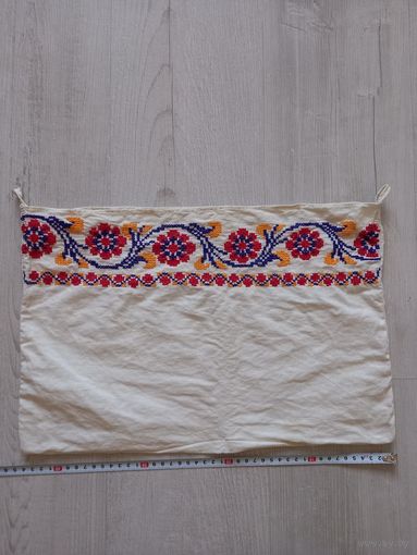 Сумка,  торба вышитая старинная домотканая
