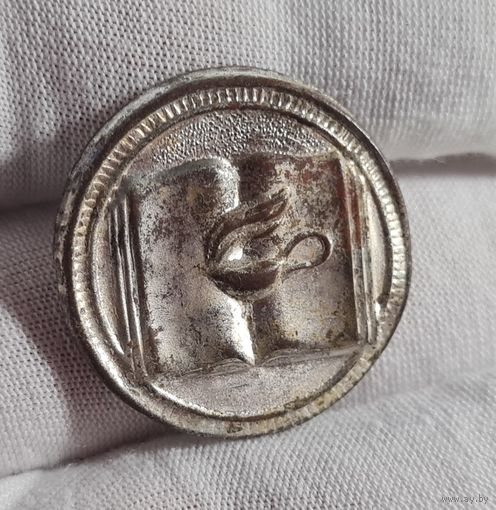 Кокарда гимназиста, межвоенная Польша, серебрение, 1930-е годы, СОХРАН!