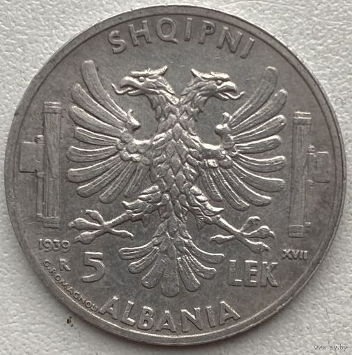 Албания 5 лек 1939 г.