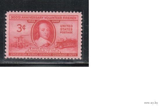 США-1948, (Мих.584), ** , Пожарная служба, Автомобили, Личности (одиночка)