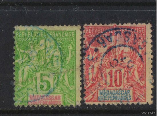Fr Колонии Мадагаскар 1900 Вып Мореплавание и Торговля Стандарт #42A-3.