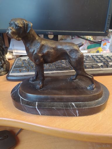 Статуэтка "бульдог". Медное литьё. Европа