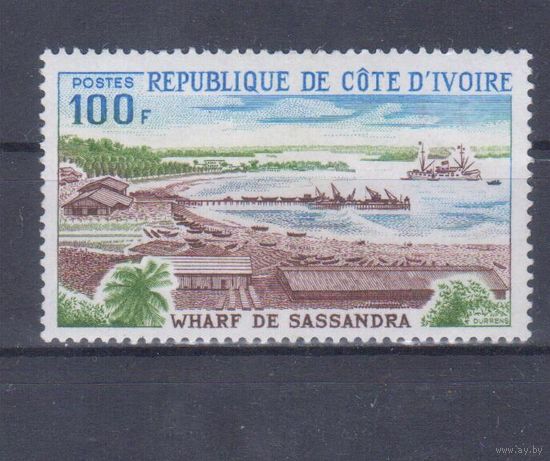 [462] Кот д'Ивуар 1975. Ландшафт.Побережье. Одиночный выпуск. MNH