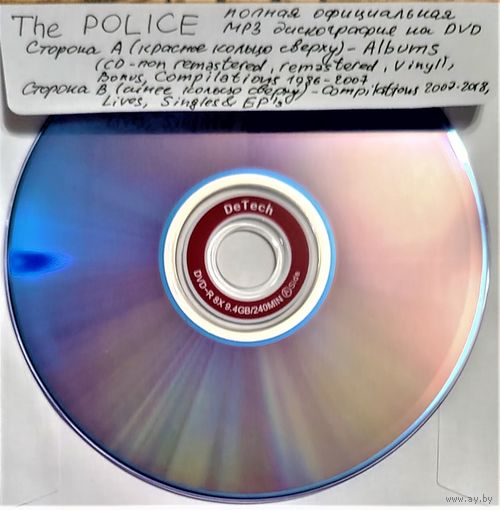 DVD MP3 The POLICE полная официальная дискография - studio original & remastered, live, singles & EP's. (New wave, Punk rock) - 1 DVD-9