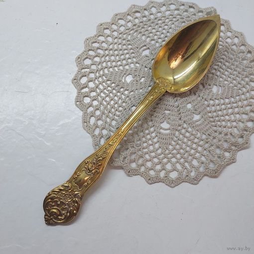 Изящная ложка СТОЛОВАЯ, около 1860г. Франция. СЕРЕБРО В ЗОЛОТЕ с 1 рубля