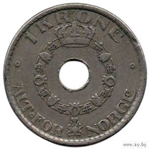 КОРОЛЕВСТВО НОРВЕГИЯ. 1 КРОНA 1925. ОРДЕН СВЯТОГО ОЛАФА
