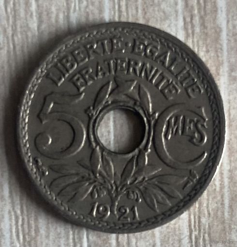 Монета 25 сантимов 1921 год. Франция. С рубля без МЦ.