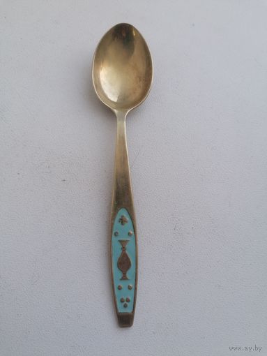 Ложка мельхиор эмали, редкая, чайная