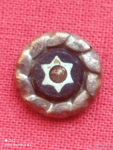 Еврейская пуговица, орнамент,рисунок, остатки позолоты